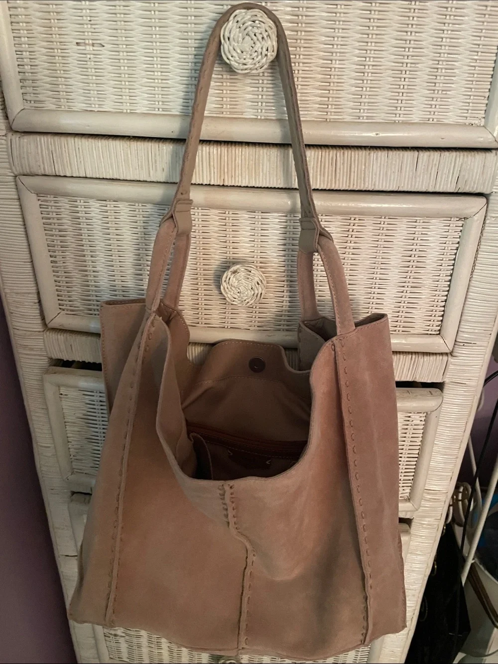 The Sak / large Soft Taupe Suede Tote Bag - Picture 4 of 11